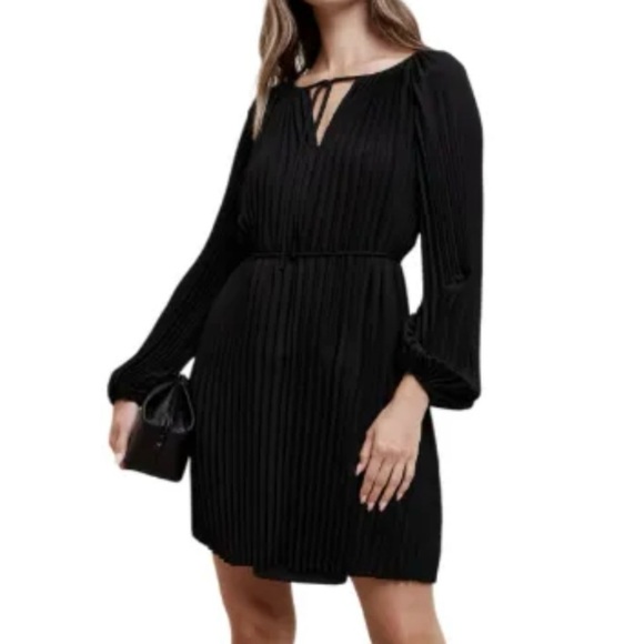 Banana Republic Factory Long Sleeve Pleated Mini Dress Size XL - Picture 1 of 11